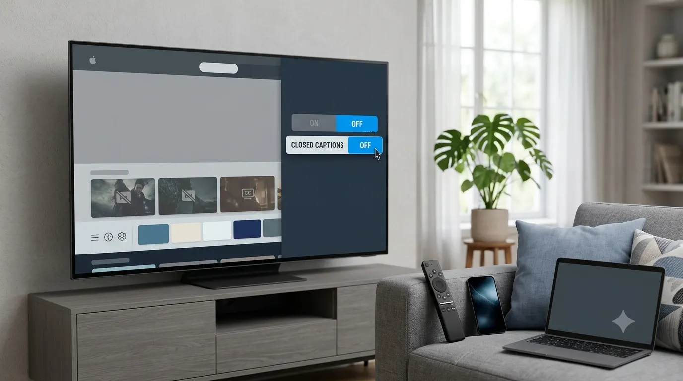 Comparison graphic showing a video player with optional closed captions that viewers can turn on or off beside a video with permanently visible open captions. The illustration highlights the key differences between closed captions and open captions for video accessibility across social media, streaming platforms, and online content.