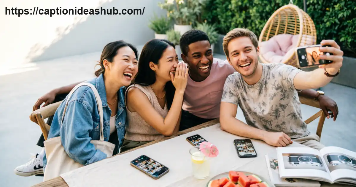 Friends laughing together during a fun day for an Instagram captions article