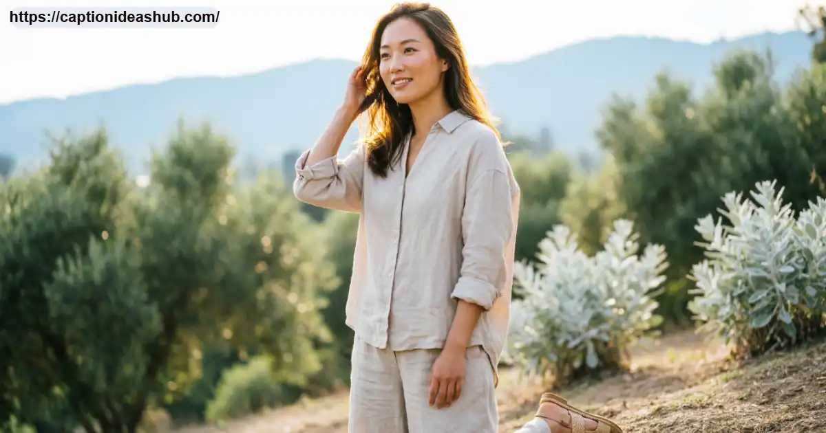 Person smiling peacefully outdoors in warm sunlight for a happy soul captions article